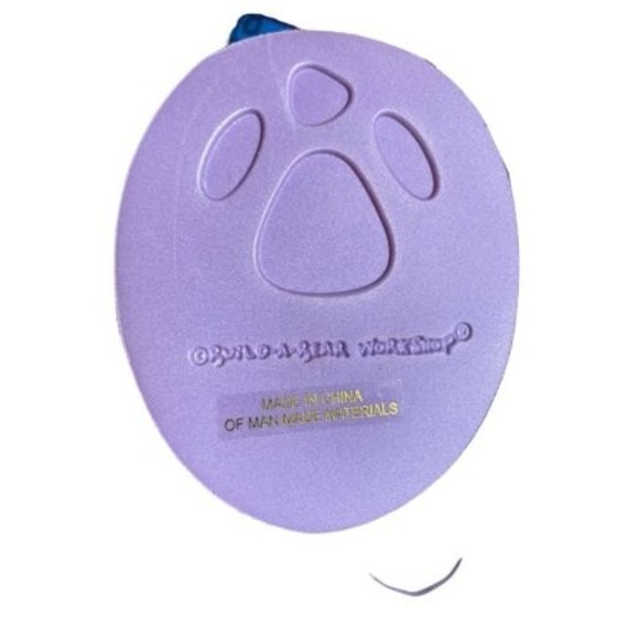 Build A Bear Teddy Blue Peace Sign Plush Animal  Party Dress And Sandals Retired - Picture 5 of 7